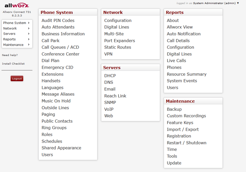 Standard Features Allworx